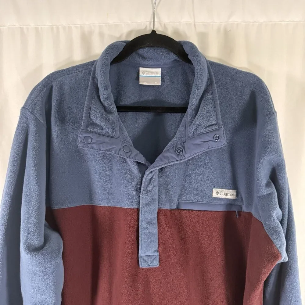 Columbia Fleece 1/4 Snap Pullover Men's XL Tall Blue Long Sleeve Pullover